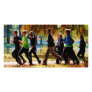 Girls Jogging On an Autumn Day Personalized Photo Card