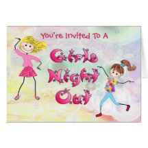 Girl's Night Out Bachelorette Invites Greeting Card