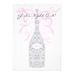 Girls' Night Out Champagne Bachelorette Party Custom Invites