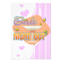 girls night out, last night out bachelorette party personalised invitations