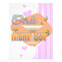 girls night out, last night out bachelorette party custom invites