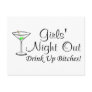 Girls Night Out Martini Post Card