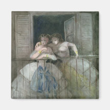 Girls on the Balcony, 1855-60 Magnets