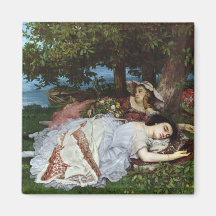 Girls on the Banks of the Seine, 1856-57 Fridge Magnet