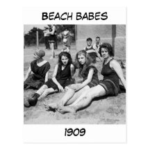 Girls on the Beach, early 1900s Post Card