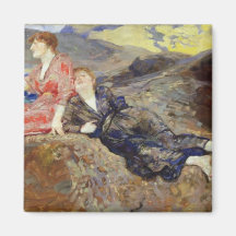Girls on the Shore, c.1884-85 Fridge Magnets
