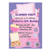 Girl's Pajama Party Announcements