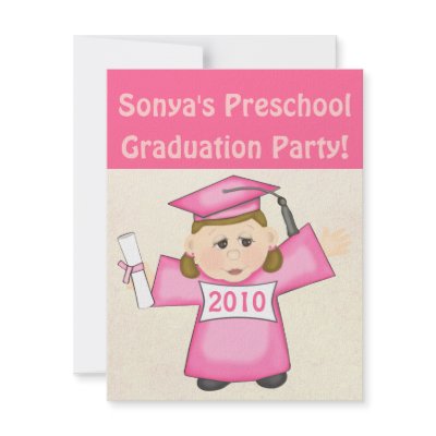 Girls Preschool / Kindergarten Graduation Party Announcements by jamiecreates1