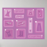 Girls pretty clothes & shoes lilac & pink poster posters