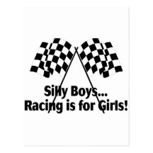 Girls Racing Post Card