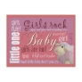 Girls rock baby shower postcard