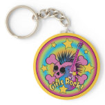 Girls Rock Skull & Crossbones keychains