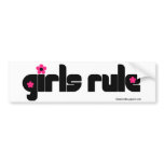 Girls Rule bumper sticker bumper stickers