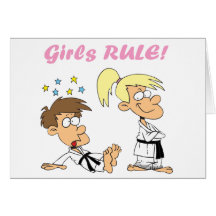 Girls-Rule-judo Greeting Cards