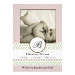 Girls Sage Dots Birth Announcement invitations