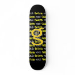 Girls Skate Too! - Black Skateboard -(gold & grey)