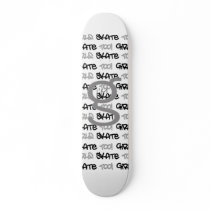 Girls Skate Too! - White Skateboard -(blk & grey)