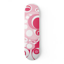 Girls skateboard in pink and red