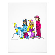 Girls Snowboarding Team Custom Invitations