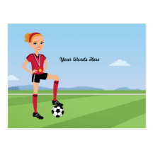 Girl's Soccer Illustrated Postcard