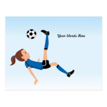 Girl's Soccer Kick Postcard
