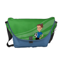 Girl's Soccer Messenger Bag Illustrated