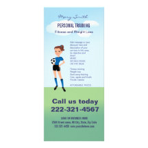 Girl's Soccer Player Personalised Rack Card Design