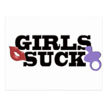 Girls Suck Lips and Pacifier Postcard