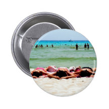 Girls Sunbathing Button Badge