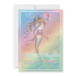 Girls Sweet Mermaid Birthday Party Invitations