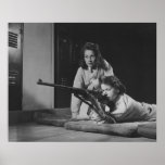 Girls Training in Victory Corps Rifle Marksmanship posters