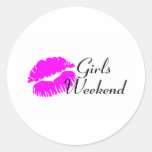 Girls Weekend (Pink Lips) Round Stickers