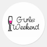 Girls Weekend (Wine) Round Stickers