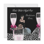 Girls Wild Night Out Pink Shoes Champagne invitations