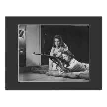 Girls with Guns, 1940s Postcard