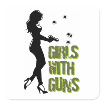 Girls With Guns Sqaure Sticker