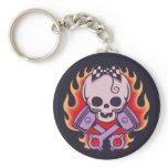 Girlskull & crossed Pistons keychains