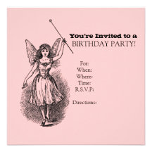 Girly Antique Sprite or Faerie Birthday Custom Invitation