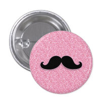 GIRLY BLACK MUSTACHE PINK GLITTER PRINTED