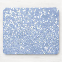 Girly Blue White Abstract Glitter Photo Print Mouse Pads