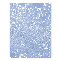 Girly Blue White Abstract Glitter Photo Print Post Card