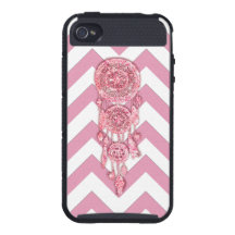 Girly dreamcatcher Glitter Pink chevron pattern
