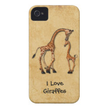 Girly iPhone4 Mother Baby Giraffes iPhone 4 Cases