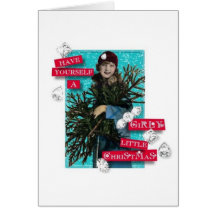 Girly Little Christmas Card