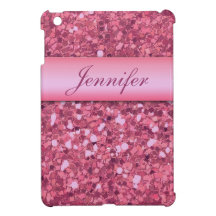 GIRLY, MONOGRAM, PINK GLITTER PRINTED