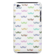 Girly moustache pattern barely there iPod case