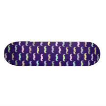 Girly moustache pattern skateboards