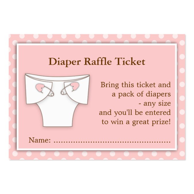Girly Pink Baby Shower Diaper Raffle Ticket Insert Business Card Templates Girly Business Cards Templates Free