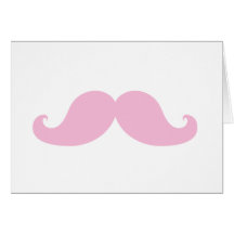 Girly Pink Mustache Greeting Cards