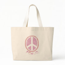 Girly Pink Peace Sign Tote Bag